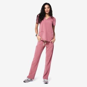 Figs Mauve Top and Bottom Scrubs